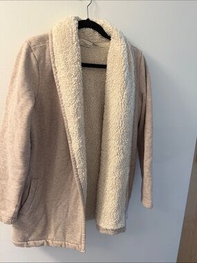L.L. Bean Women's Teddy Jacket in Cream and Beige